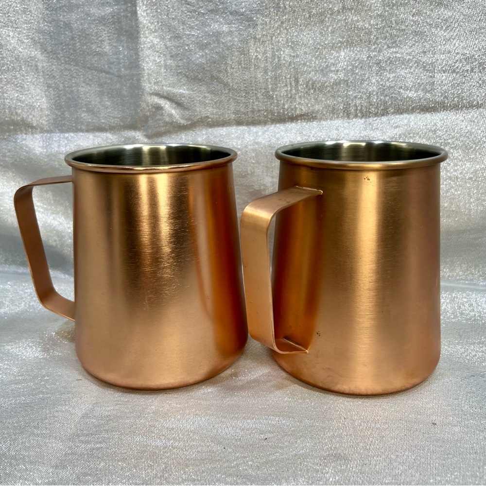 PIER 1 Pair of Copper Finish Stainless Steel Mugs